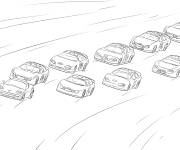 Coloriage Voitures de Nascar sur la piste