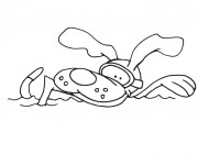 Coloriage Chien nageur