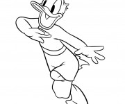 Coloriage Donald Duck nageur