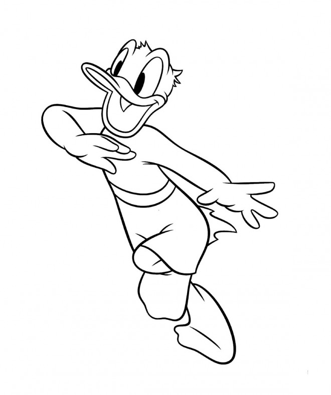 Coloriage et dessins gratuits Donald Duck nageur à imprimer