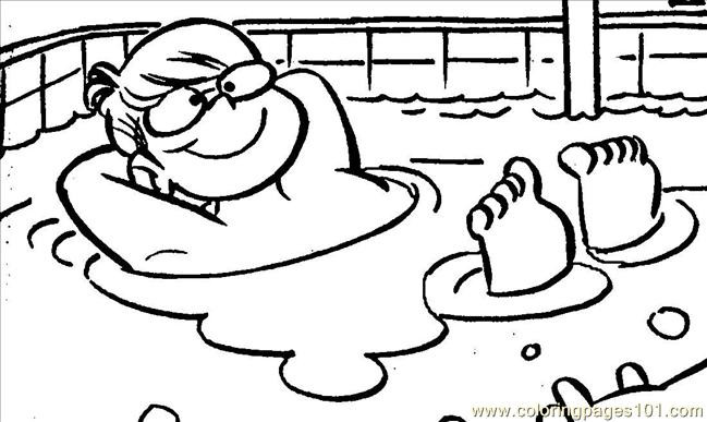 Coloriage et dessins gratuits Enfant relaxé dans le piscine à imprimer