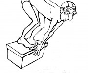 Coloriage Nageur humoristique