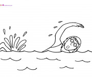 Coloriage et dessins gratuit Natation fille à imprimer