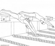 Coloriage Plongeon piscine