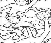 Coloriage Water Polo dans Le Piscine