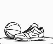 Coloriage Balle de Basket symbole de la NBA