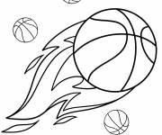 Coloriage Ballon de basket flamboyant NBA