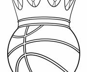 Coloriage Basket-ball avec une couronne NBA