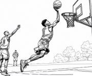 Coloriage Dunk pendant un match de la NBA