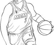 Coloriage Dwyane Wade de la NBA avec la balle