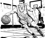 Coloriage Entra&icirc;nez-vous comme un pro de la NBA