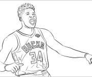 Coloriage Giannis Antetokounmpo pendant le match