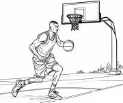 Coloriage Illustration de la NBA dessin&eacute; &agrave; la main