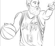 Coloriage James Harder star de la NBA