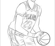 Coloriage Joueur Anthony Davis fait un lancer