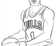 Coloriage Joueur de la NBA Derrick Rose