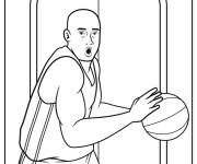 Coloriage Joueur de la NBA en action d&eacute;cisif