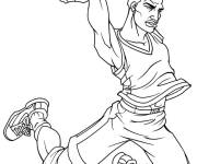 Coloriage et dessins gratuit Joueur de la NBA en Dunk à imprimer