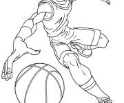 Coloriage et dessins gratuit Joueur de la NBA style dessin anim&eacute; à imprimer