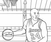 Coloriage Joueur de NBA dribblant le ballon