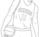 Coloriage Joueur de NBA en noir et blanc