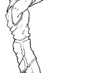 Coloriage et dessins gratuit Joueur qui tir a 3 points NBA à imprimer