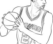 Coloriage Joueur Tim Duncan de la NBA