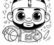 Coloriage LeBron James chibi