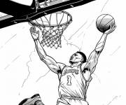 Coloriage Les superstars de la NBA en slam dunk