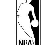 Coloriage et dessins gratuit Logo de la NBA en noir et blanc à imprimer