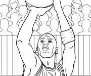 Coloriage Michael Jordan vise le tir &agrave; 3 points