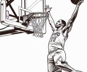 Coloriage NBA et slam dunk