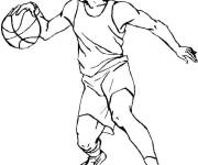 Coloriage et dessins gratuit NBA ligue de basket à imprimer