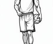 Coloriage Portrait d'un joueur de la NBA