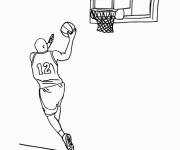 Coloriage et dessins gratuit Sc&egrave;ne de match de la NBA facile à imprimer