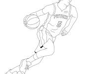 Coloriage Sc&egrave;ne du joueur de Detroit Pistons NBA
