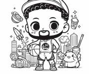 Coloriage Stephen Curry chibi