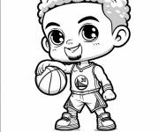 Coloriage Stephen Curry Mignon pour enfants