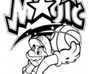 Coloriage Super Mario  et Logo de Orlando Magic