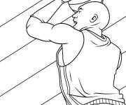 Coloriage Tir de balle d'un joueur de la NBA