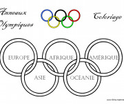 Coloriage Anneaux Olympique symbole des continents