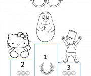 Coloriage Gagnants des jeux Olympiques dessin animé