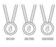 Coloriage Les trois Médailles Olympiques