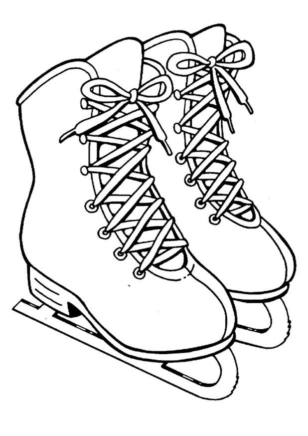 Coloriage Chaussures de Patinage dessin gratuit à imprimer