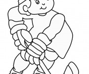 Coloriage Joueur de Hockey patine