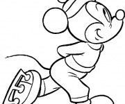 Coloriage et dessins gratuit Mickey Mouse qui patine à imprimer
