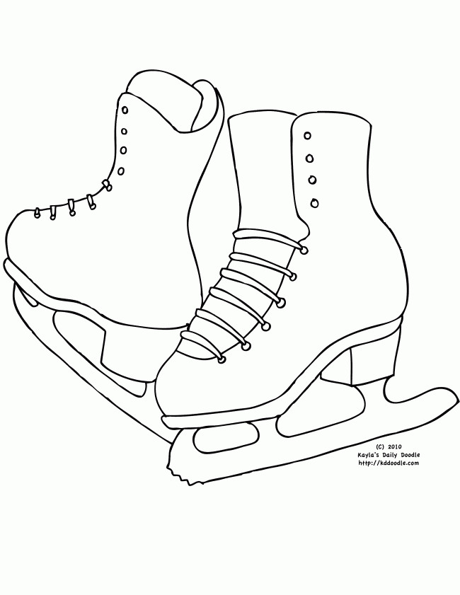 Coloriage Patin à glace maternelle dessin gratuit à imprimer