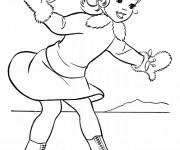 Coloriage et dessins gratuit Patinage en hiver à imprimer