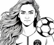 Coloriage Joueur féminine de Paris Saint Germain FC