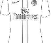 Coloriage Maillot de l'équipe Paris Saint Germain PSG